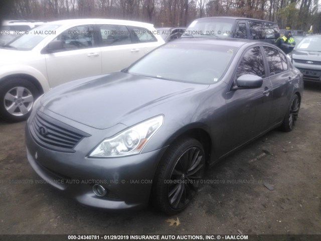 JN1CV6AR1CM673961 - 2012 INFINITI G37 GRAY photo 2