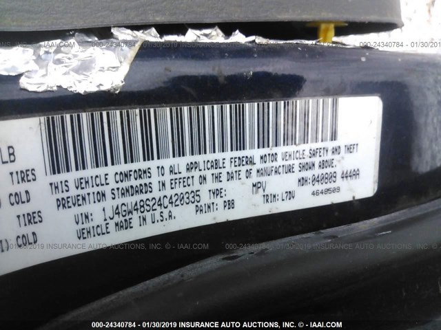 1J4GW48S24C420335 - 2004 JEEP GRAND CHEROKEE LAREDO/COLUMBIA/FREEDOM 深蓝色 照片 9