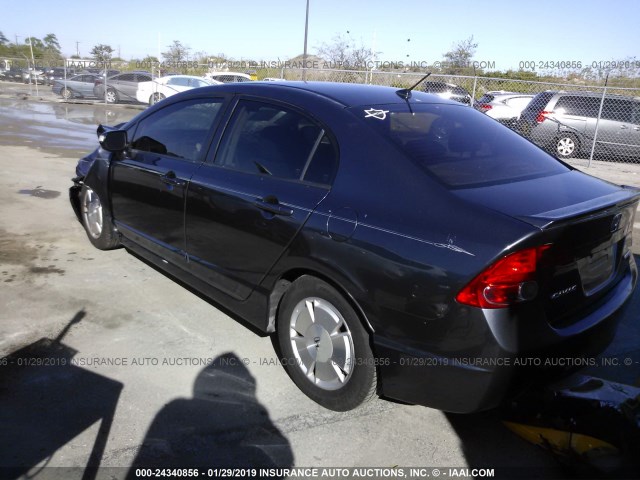 JHMFA36247S032335 - 2007 HONDA CIVIC HYBRID BLUE photo 3