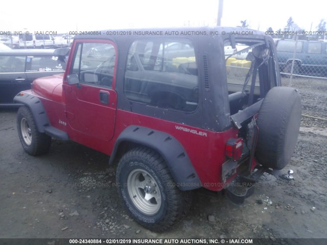 1J4FY29S2PP220285 - 1993 JEEP WRANGLER / YJ  RED photo 3