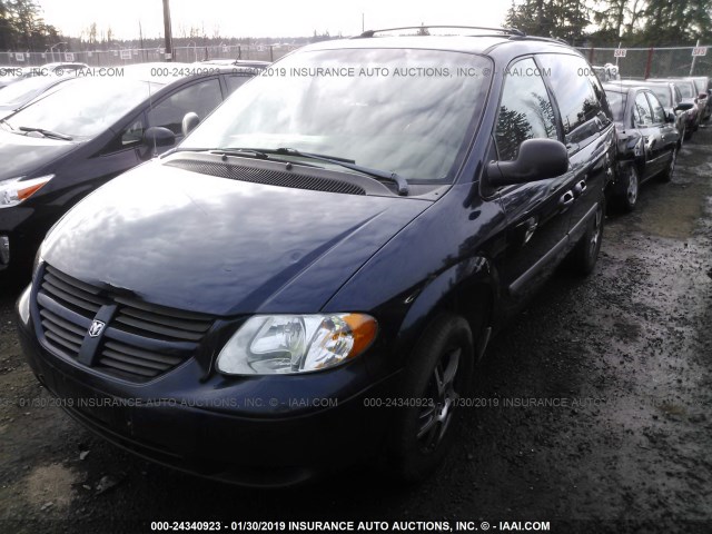 1D8GP45R16B614918 - 2006 DODGE CARAVAN SXT Dark Blue photo 2