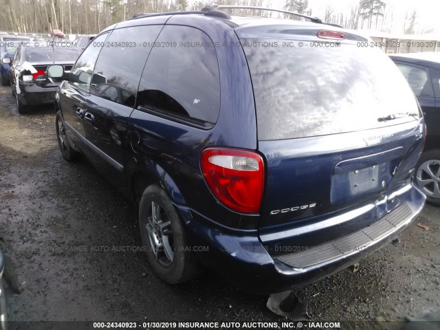 1D8GP45R16B614918 - 2006 DODGE CARAVAN SXT Dark Blue photo 3