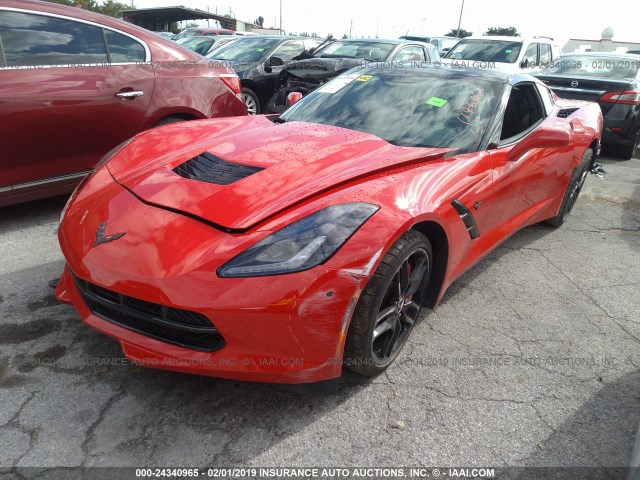 1G1YK2D70E5114602 - 2014 CHEVROLET CORVETTE STINGRAY/2LT/Z51 RED photo 2