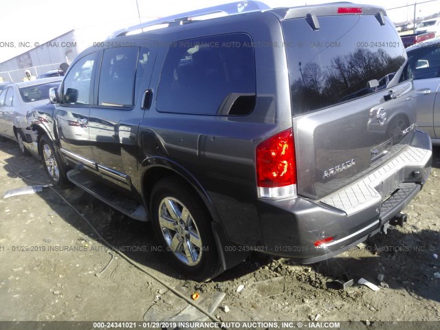 5N1AA0NE2BN601093 - 2011 NISSAN ARMADA PLATINUM GRAY photo 3