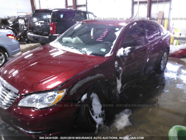 1C3CCBAG2DN728623 - 2013 CHRYSLER 200 LX RED photo 2