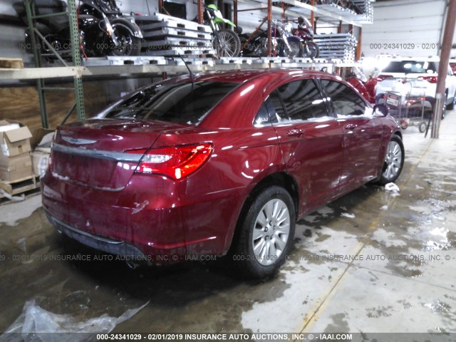 1C3CCBAG2DN728623 - 2013 CHRYSLER 200 LX RED photo 4