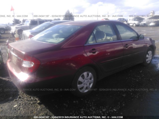 JTDBE32K730146930 - 2003 TOYOTA CAMRY LE/XLE Қызыл фото 4