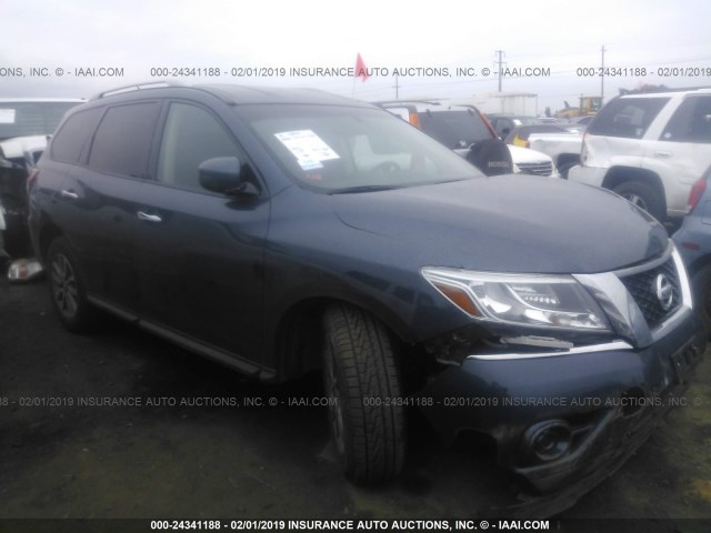 5N1AR2MM2GC604589 - 2016 NISSAN PATHFINDER S/SV/SL/PLATINUM Dark Blue photo 1