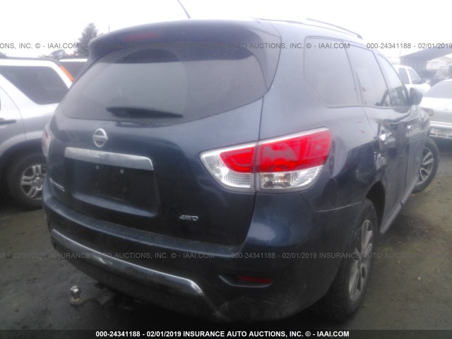 5N1AR2MM2GC604589 - 2016 NISSAN PATHFINDER S/SV/SL/PLATINUM Dark Blue photo 4