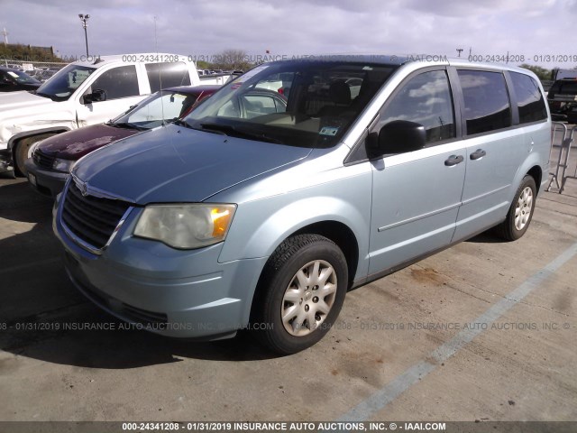 2A8HR44H08R641157 - 2008 CHRYSLER TOWN & COUNTRY LX TURQUOISE photo 2