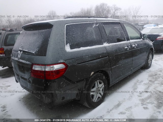 5FNRL38677B437921 - 2007 HONDA ODYSSEY EXL GRAY photo 4