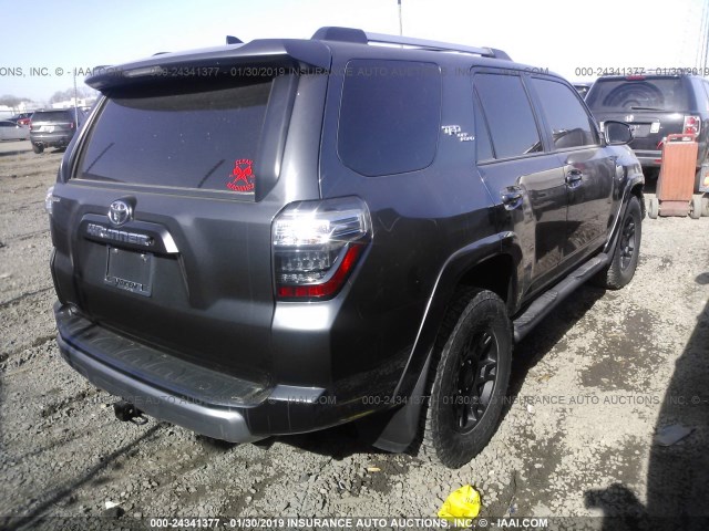 JTEBU5JR2J5546435 - 2018 TOYOTA 4RUNNER SR5 PREM/LTDL/TRAIL/TRD GRAY photo 4