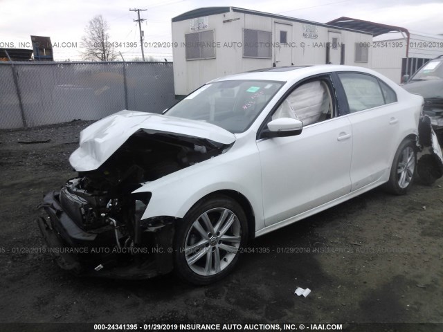 3VWL17AJ0FM233485 - 2015 VOLKSWAGEN JETTA SEL WHITE photo 2