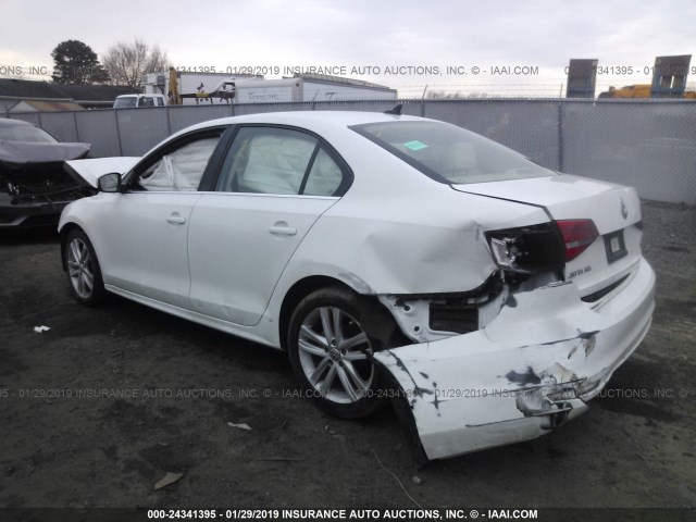 3VWL17AJ0FM233485 - 2015 VOLKSWAGEN JETTA SEL WHITE photo 3