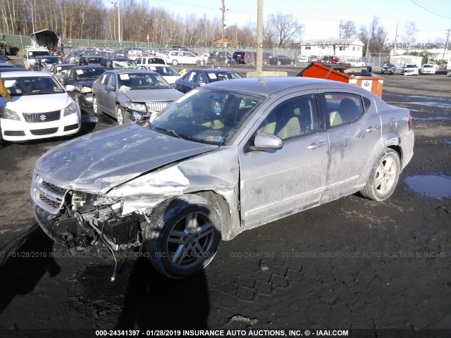 1C3CDZCB6DN637085 - 2013 DODGE AVENGER SXT SILVER photo 2