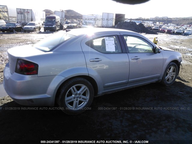 1C3CDZCB6DN637085 - 2013 DODGE AVENGER SXT SILVER photo 4