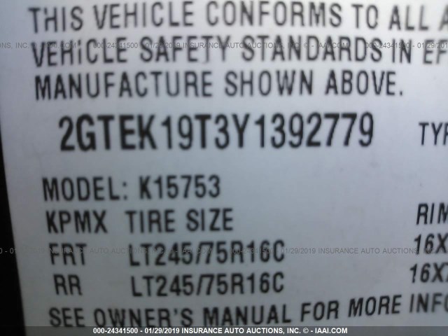 2GTEK19T3Y1392779 - 2000 GMC NEW SIERRA K1500 Dark Blue photo 9