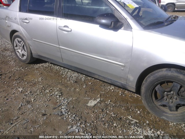 1G1ZS51816F253085 - 2006 CHEVROLET MALIBU LS SILVER photo 6