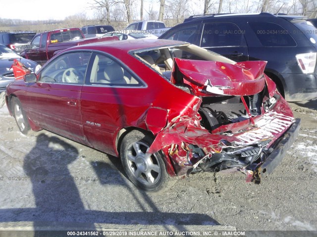 2T1CF28P12C547232 - 2002 TOYOTA CAMRY SOLARA SE/SLE RED photo 3