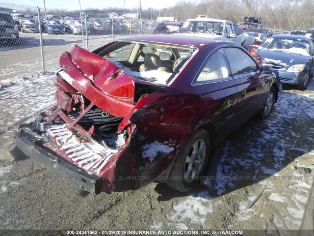 2T1CF28P12C547232 - 2002 TOYOTA CAMRY SOLARA SE/SLE RED photo 4