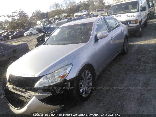 KMHGC46E29U039822 - 2009 HYUNDAI GENESIS 3.8L SILVER photo 2