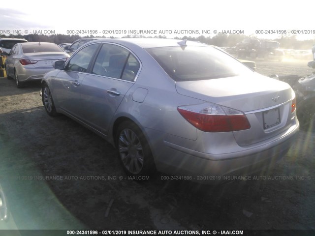 KMHGC46E29U039822 - 2009 HYUNDAI GENESIS 3.8L SILVER photo 3