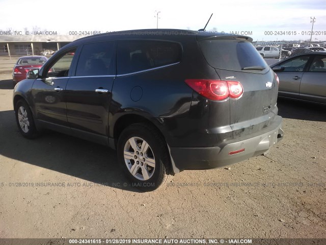 1GNKRJED1CJ245704 - 2012 CHEVROLET TRAVERSE LT BLACK photo 3