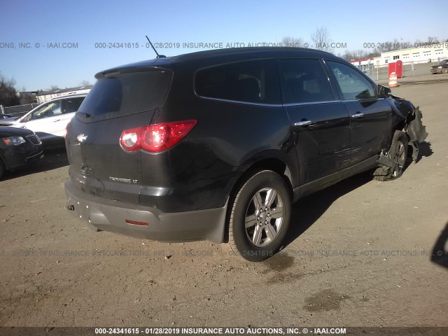 1GNKRJED1CJ245704 - 2012 CHEVROLET TRAVERSE LT BLACK photo 4