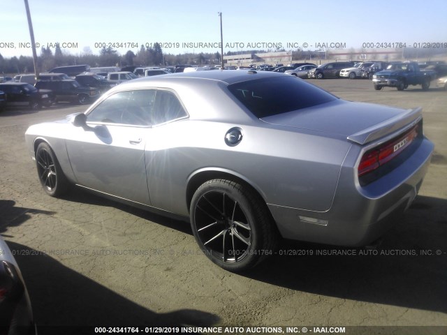 2C3CDYAG5EH262146 - 2014 DODGE CHALLENGER SXT SILVER photo 3