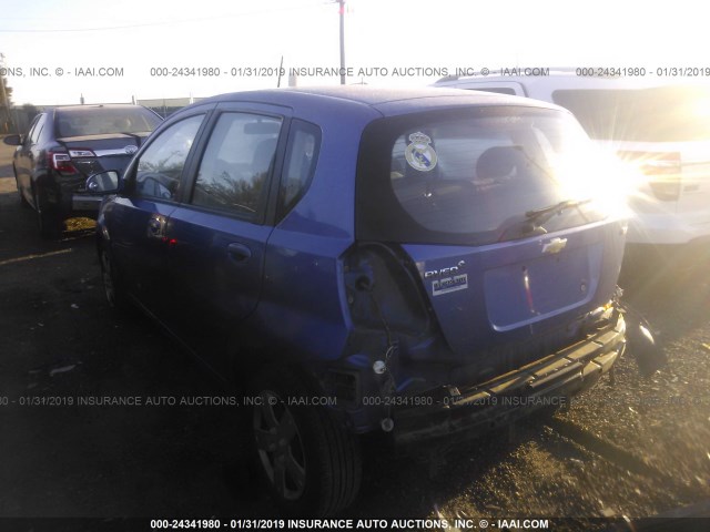 KL1TD66E99B317971 - 2009 CHEVROLET AVEO LS/LT BLUE photo 3