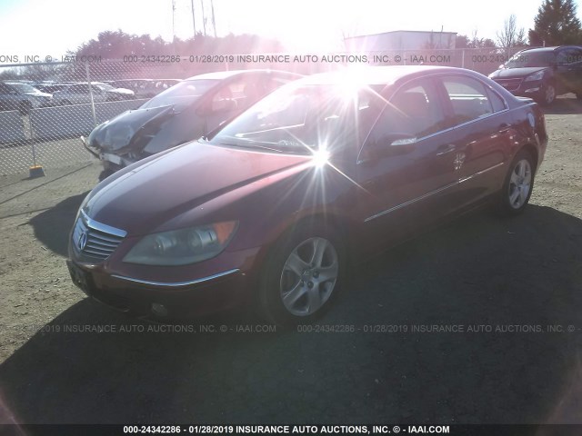 JH4KB16596C009863 - 2006 ACURA RL RED photo 2