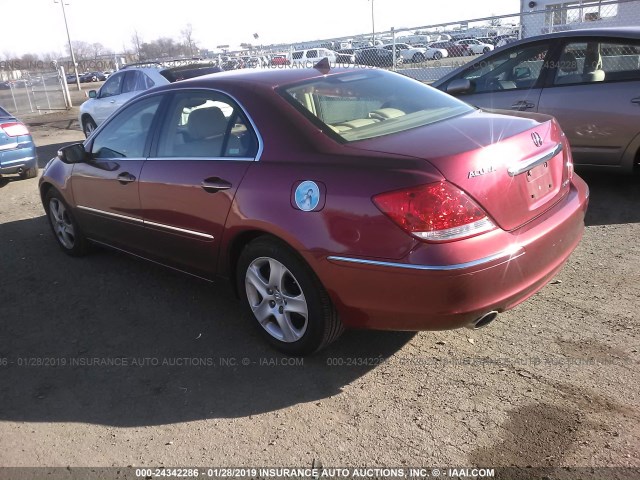 JH4KB16596C009863 - 2006 ACURA RL RED photo 3