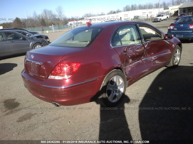 JH4KB16596C009863 - 2006 ACURA RL RED photo 4