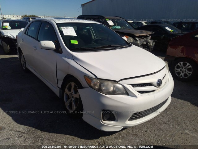 2T1BU4EE6BC627481 - 2011 TOYOTA COROLLA S/LE WHITE photo 1