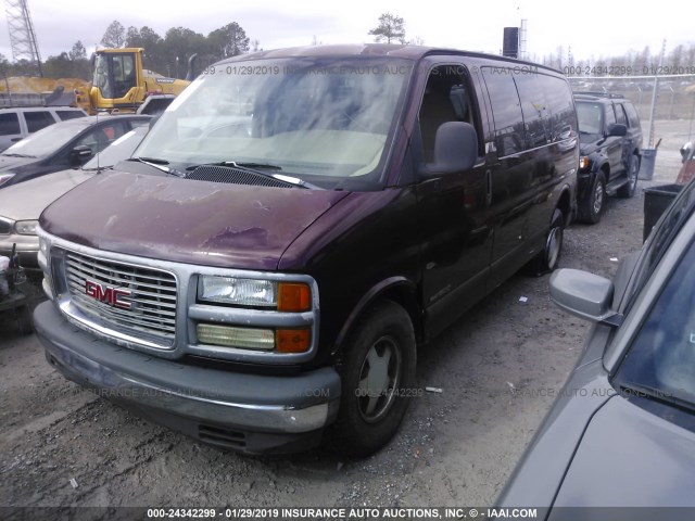 1GKFG15R4X1071097 - 1999 GMC SAVANA MAROON photo 2