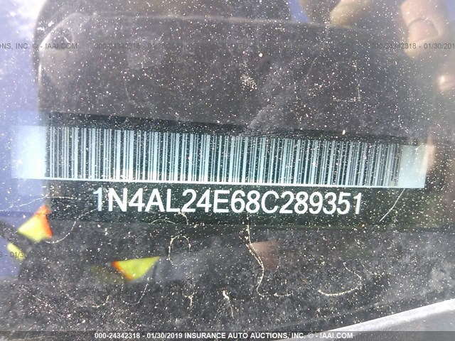 1N4AL24E68C289351 - 2008 NISSAN ALTIMA 2.5S GRAY photo 9