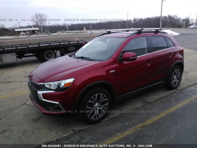 JA4AP4AW7HZ028308 - 2017 MITSUBISHI OUTLANDER SPORT SEL RED photo 2