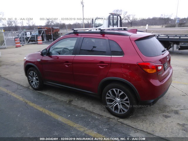 JA4AP4AW7HZ028308 - 2017 MITSUBISHI OUTLANDER SPORT SEL RED photo 3