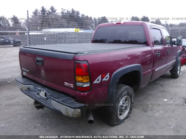 1GTHK23U76F102215 - 2006 GMC SIERRA K2500 HEAVY DUTY RED photo 4