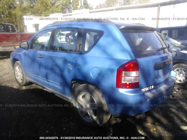 1J4FT47B99D134196 - 2009 JEEP COMPASS SPORT BLUE photo 3