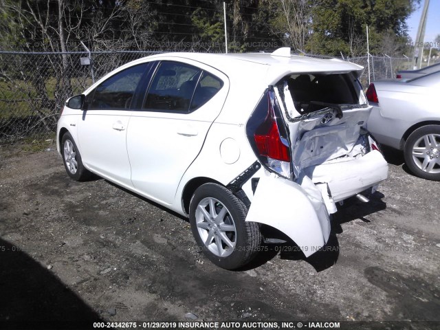 JTDKDTB36G1589663 - 2016 TOYOTA PRIUS C WHITE photo 3