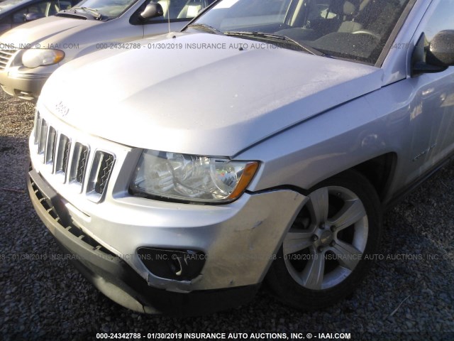 1C4NJCBA9CD573759 - 2012 JEEP COMPASS SPORT SILVER photo 6