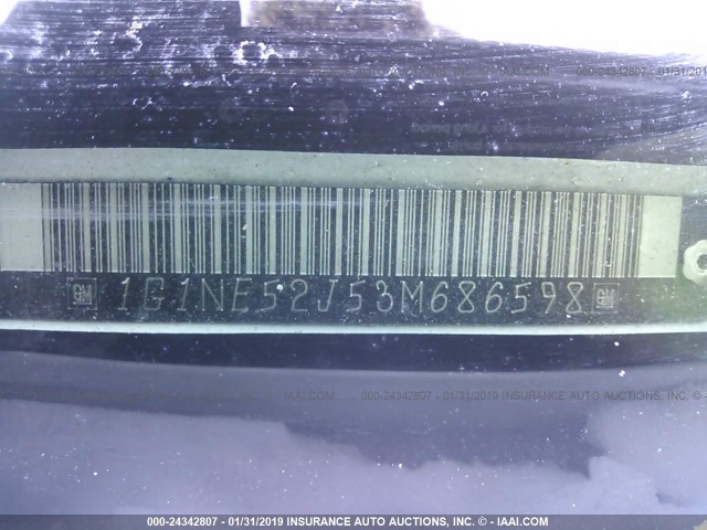 1G1NE52J53M686598 - 2003 CHEVROLET MALIBU LS WHITE photo 9