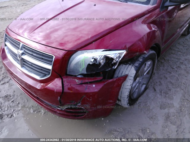 1B3HB48B17D517287 - 2007 DODGE CALIBER SXT RED photo 6