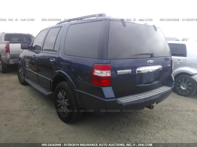 1FMFU15598LA78548 - 2008 FORD EXPEDITION XLT BLUE photo 3