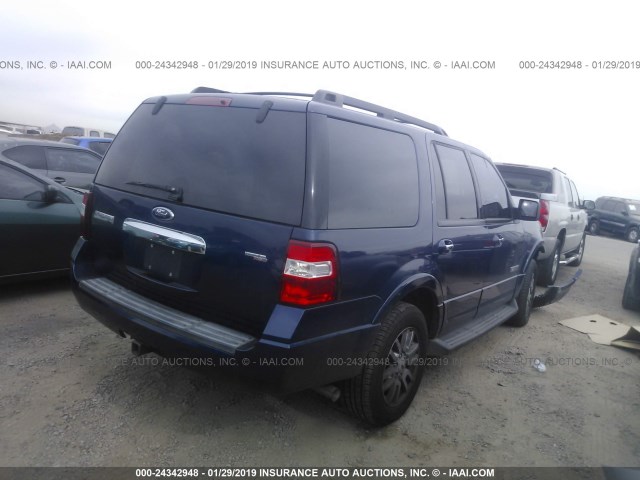 1FMFU15598LA78548 - 2008 FORD EXPEDITION XLT BLUE photo 4