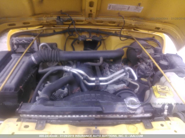 1J4FA49S11P316710 - 2001 JEEP WRANGLER / TJ SPORT YELLOW photo 10