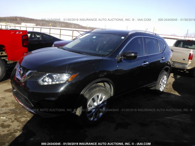 KNMAT2MV2GP736016 - 2016 NISSAN ROGUE S/SL/SV BLACK photo 2