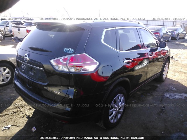 KNMAT2MV2GP736016 - 2016 NISSAN ROGUE S/SL/SV BLACK photo 4