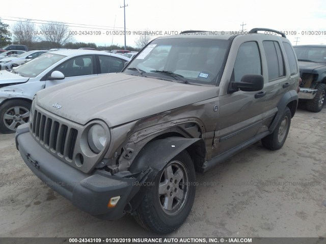 1J4GL48K25W550298 - 2005 JEEP LIBERTY SPORT GOLD photo 2